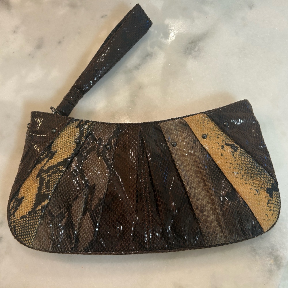 Beautiful Nine West faux snake skin clutch